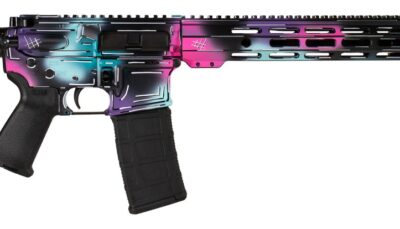 Shark Coast Tactical SCC101938DISB Anime-15  5.56 NATO 30+1 16" Black Nitride Threaded Barrel, Disco Cerakote Aluminum Receiver w/Picatinny Rail, M-LOK Handguard, Magpul Collapsible Black Polymer Stoc