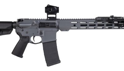 Shark Coast Tactical SCTARGCC Grey Night Bundle 5.56 NATO 10+1 16" Black Nitride Barrel, Gray Cerakote Aluminum Receiver w/Picatinny Rail, M-LOK Handguard, Black Polymer Stock & Grip, StreamLight ProT