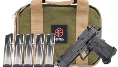 Alpha Foxtrot AA39X1QIG-XDBK20-PROM AF1911 Romulus Promo Compact Frame 9mm Luger 20+1 3.50" Black DLC Threaded Compensated Barrel, Black DLC Stainless Steel Optic Ready/Serrated Slide & Frame w/Beaver