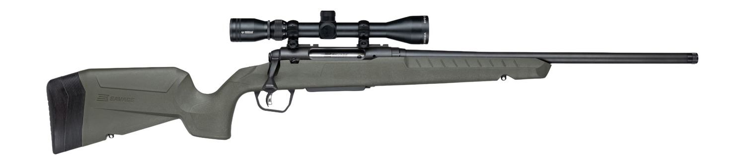 Savage Arms 33163 Axis 2 XP w/Optic 6.5 Creedmoor 4+1 20" Matte Black Carbon Steel Threaded Barrel, Drilled & Tapped Receiver, OD Green Synthetic Fixed w/Pistol Grip Stock, 3-9x40mm Duplex Scope, Righ