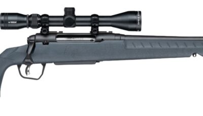 Savage Arms 33182 Axis 2 XP 30-06 Springfield 4+1 20" Matte Black Carbon Steel Threaded Barrel & Drilled & Tapped Receiver, Gray Synthetic Fixed w/Pistol Grip Stock, 3-9x40mm Duplex Scope, Right Hand