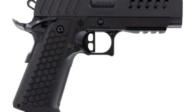 MAC 12500033 Cerberus  9mm Luger 17+1 4.40" Bull w/Target Crown Barrel, QPQ Tenifer Cerakote Optic Cut/Ported/Serrated Slide, Aluminum Grip, RMR Footprint