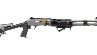 Panzer Arms PAM4NCSGGTMFSS M4 Pro AI Semi-Auto 3" 5+1 18.50" Gray Ported Barrel, Gray w/ Gold Titanium Accents Aluminum Receiver w/Picatinny Rail, Skeleton Stock