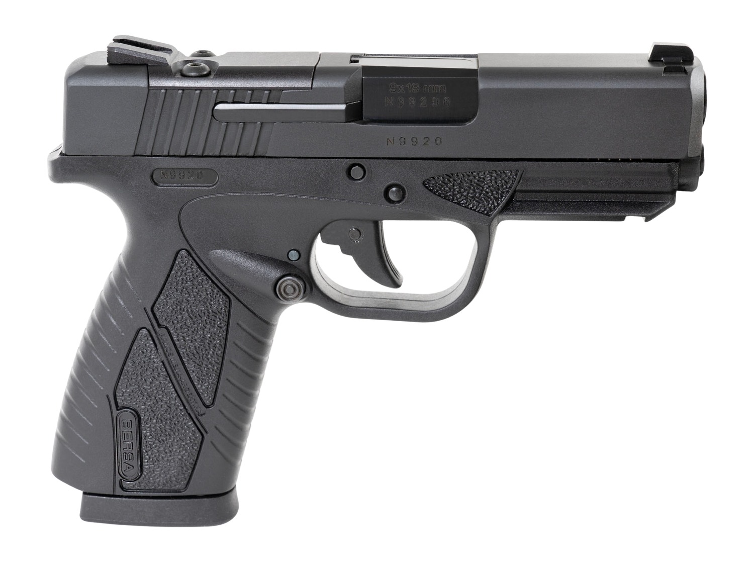 Bersa BP9MCCOR BPCC Sub-Compact 9mm Luger 8+1 3.30" Black Barrel, Matte Black Steel Optic Ready/Serrated Slide, Black Polymer Frame w/Accessory Rail, RMSc Footprint
