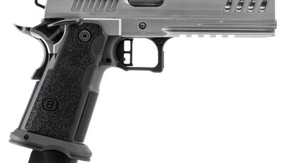 Bersa M2XIO5SSFN2 M2XI 1911 DS 9mm Luger 23+1 5" Black Match Grade Bull Barrel, Stainless Steel Optic Ready/Serrated Slide, Frame w/Beavertail & Picatinny Rail, Textured Grip, Holosun K Footprint, Amb