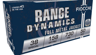 Fiocchi 38G Range Dynamics 38Special 158gr Full Metal Jacket 50 Per Box/20 Case