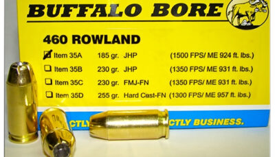 Buffalo Bore Ammunition 35A20 Personal Defense Strictly Business 460Rowland 185gr Jacket Hollow Point 20 Per Box/12 Case