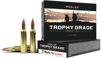 Nosler 60918 Trophy Grade  22Nosler 70gr Nosler AccuBond 20 Per Box/20 Case