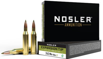 Nosler 40030 E-Tip Lead Free 243Win 90gr E Tip Lead Free 20 Per Box/10 Case