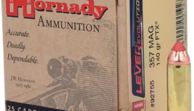 Hornady 92755 LEVERevolution  357Mag 140gr Hornady Flex Tip eXpanding 25 Per Box/10 Case