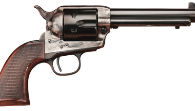 Taylors & Company 4109DE Smoke Wagon Deluxe 45 Colt (LC) 6rd 4.75" Blued Cylinder & Barrel Color Case Hardened Steel Frame Checkered Walnut Grip