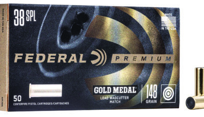 Federal GM38A Premium Gold Medal 38Special 148gr Lead Wadcutter 50 Per Box/20 Case