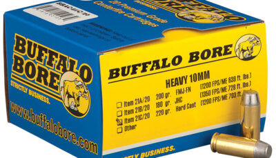 Buffalo Bore Ammunition 21C20 Outdoorsman Strictly Business 10mmAuto 220gr Hard Cast Flat Nose 20 Per Box/12 Case