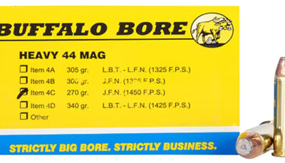 Buffalo Bore Ammunition 4C20 Heavy Strictly Business 44Rem Mag 270gr Semi Jacketed Flat Point 20 Per Box/12 Case