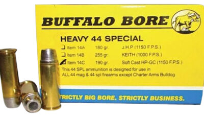 Buffalo Bore Ammunition 14C20 Heavy Strictly Business 44S&W Spl 190gr Soft Cast Hollow Point 20 Per Box/12 Case