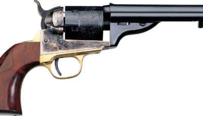 Taylors & Company 550721 1851 Open-Top 45 Colt (LC) Caliber with 5.50" Blued Finish Barrel, 6rd Capacity Blued Finish Cylinder, Color Case Hardened Finish Steel Frame & Walnut Navy Size Grip