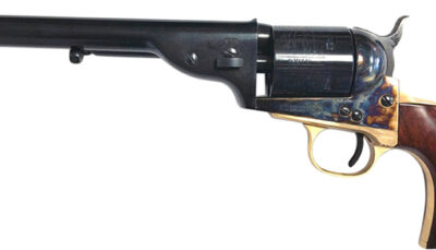 Taylors & Company 550725 1851 Open-Top 45 Colt (LC) Caliber with 7.50" Blued Finish Barrel, 6rd Capacity Blued Finish Cylinder, Color Case Hardened Finish Steel Frame & Walnut Navy Size Grip