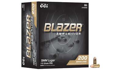 BLAZER 9MM 115GR FMJ 200RD TRAY