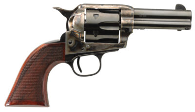 Taylors & Company 556217DE Short Stroke Runnin Iron Deluxe 45 Colt (LC) 6rd 3.50" Blued Cylinder & Barrel Color Case Hardened Steel Frame Checkered Walnut Grip (Taylor Tuned)