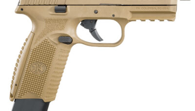 FN 66100373 509T  9mm Luger 17+1/24+1 4.50" Black Steel Threaded Barrel, Flat Dark Earth Optic Cut/Serrated Stainless Steel Slide, Flat Dark Earth Polymer Frame w/Picatinny Rail
