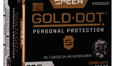 Speer 54000GD Gold Dot Personal Protection 10mmAuto 200gr Hollow Point 20 Per Box/10 Case