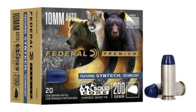 Federal P10SHC1 Premium  10mmAuto 200gr Solid Core Synthetic Flat Nose 20 Per Box/10 Case