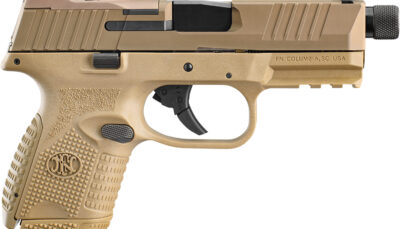 FN 66100781 509CT Compact 9mm Luger 10+1, 4.32" Black Steel Threaded Barrel, Flat Dark Earth PVD Optic Cut/Serrated Stainless Steel Slide, Flat Dark Earth Polymer Frame w/Picatinny Rail, Ambidextrous