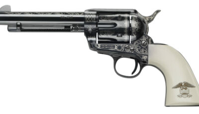 Pietta GW45LLE434NMUI 1873 GW2 Liberty 45 Colt (LC) 6 Shot, 4.75" Blued Engraved Steel Barrel, Cylinder, Frame & Hammer, Ultra Ivory Grip w/Engraved Liberty Eagle