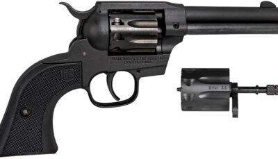 Diamondback DB0500A001 Sidekick 22 LR/22 WMR 9 Shot, 4.50" Black Cerakote Steel Barrel & Cylinder, Black Cerakote Zinc Alloy Frame Black Checkered Grips, Hammer Safety, Exposed Hammer