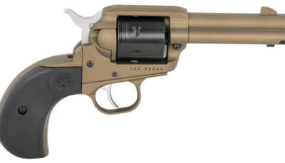 Ruger 2017 Wrangler  22 LR 6 Shot 3.75" Burnt Bronze Cerakote Steel Barrel, Burnt Bronze Cerakote Aluminum Frame, Black Cerakote Cylinder, Black Birdshead Grip, Exposed Hammer