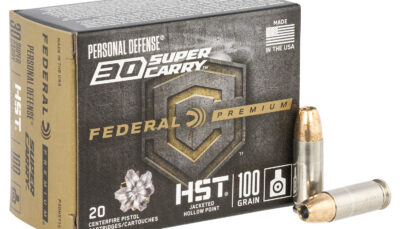 Federal P30HST1S Premium Personal Defense 30Super Carry 100gr HST Jacketed Hollow Point 20 Per Box/10 Case