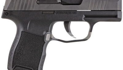 Sig Sauer 365380BSS P365 Micro-Compact 380 ACP 10+1 3.10" Black Carbon Steel Barrel, Black Nitron Optic Ready/Serrated Slide & Frame w/Sig Rail, Black Polymer Grips, Right Hand