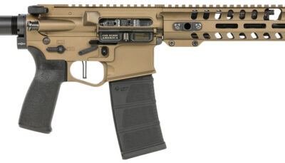 Patriot Ordnance Factory 01797 Renegade + Direct Impingement 300 Blackout 30+1 10.50" Black Nitride Aluminum Barrel, 9" M-LOK Handguards, Burnt Bronze Aluminum Buffer Tube, Black Polymer Grips