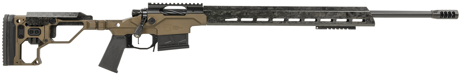 Christensen Arms 8010300802 Modern Precision 308 Win 24" Threaded Carbon Fiber Barrel 5+1, Black Nitride Finish, Desert Brown Anodized Folding Stock, Polymer Grip
