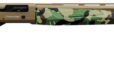 Charles Daly 930328 601  12 Gauge 4+1 3" 28" Vent Rib Barrel, Flat Dark Earth Finish Aluminum Receiver, Woodland Camo Synthetic Stock, Includes 3 Choke Tubes