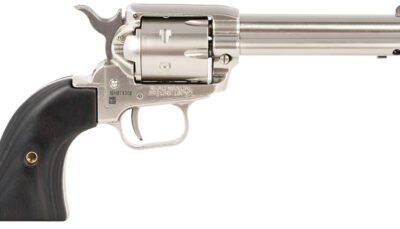 Heritage Mfg RR22NI4BW Rough Rider  22 LR 6 Shot, 4.75" Black Nitride Steel Barrel, Black Nitride Zinc Alloy Frame, Black Cylinder, Black Laminate Grip, Manual Safety, Exposed Hammer
