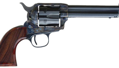 Cimarron AR411 Arizona Ranger 45 Colt (LC) 6 Shot, 5.50" Blue w/Engraved "Arizona Ranger" Steel Barrel, Blued Cylinder, Color Case Hardened Steel Frame, Checkered Walnut Grip, Exposed Hammer