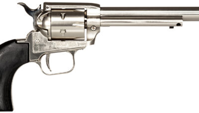 Heritage Mfg RR22NI6BW Rough Rider  22 LR 6rd 6.50" Nickel Steel Barrel, Nickel Aluminum Frame, Matte Nickel Cylinder, Black Laminate Grip, Hammer/Thumb Safety, Exposed Hammer