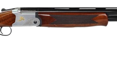 Iver Johnson Arms IJ60020LW28S IJ600 Lightweight Full Size 20 Gauge Break Open 3" 2rd 28" Black Over/Under Vent Rib Barrel, Silver Engraved Aluminum Receiver, Fixed Walnut Wood Stock, Ambidextrous