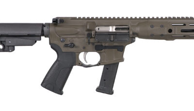 LWRC ICP9PBC8SBA3 IC-9 9mm Luger 8.50" 33+1 Black Nitride Threaded Barrel, Patriot Brown Anodized Aluminum Picatinny Rail Receiver, SB Tactical SBA3 Brace, LWRC Ultra Combat Grip, Ambidextrous