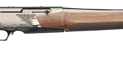 Browning 039009211 BAR MK4 Medallion 243 Win 4+1 22" Polished Blued Fluted Barrel, Satin Nickel Engraved Aluminum Alloy Drilled & Tapped Receiver, Grade III Turkish Walnut Adj Shim Stock