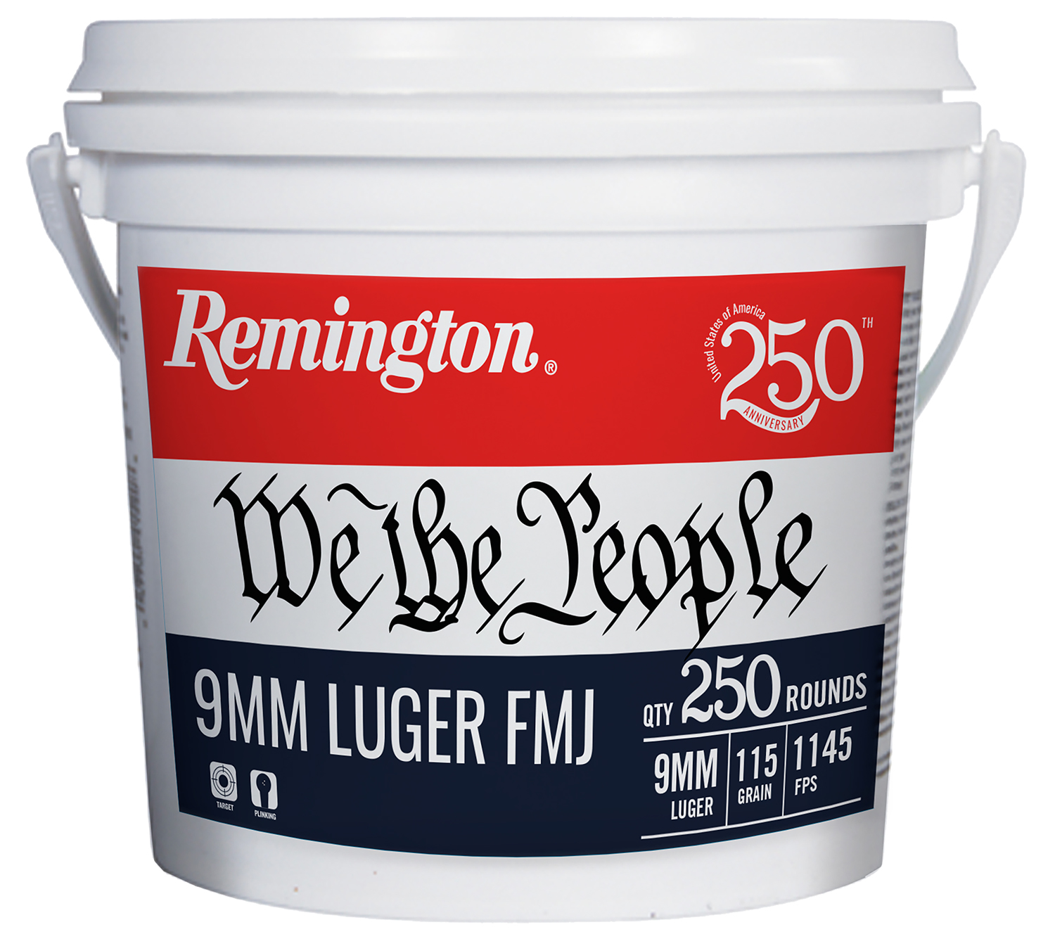 Remington Ammunition 21385 9mmLuger 115gr Full Metal Jacket 250 Per Box/4 Case