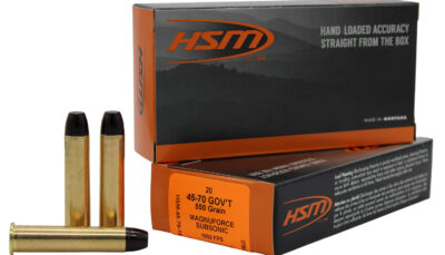 HSM 457016N 45-70Gov 550gr Hard Cast Long Flat Nose 20 Per Box/25 Case