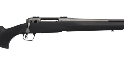 Savage Arms 33016 110 Trail Hunter Lite V2 Full Size 30-06 Springfield 4+1 20" Black Fluted Barrel, Black Carbon Steel Drilled & Tapped Receiver, Black Hogue OverMolded Synthetic Stock, Right Hand