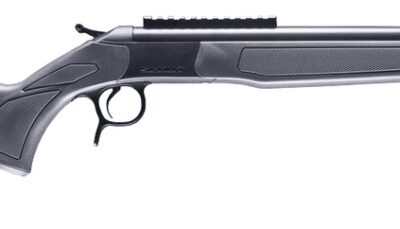CVA CR4447 Scout 338 ARC 1rd 16.50" Matte Blued Threaded Barrel & Receiver w/DuraSight Rail, Stealth Gray Synthetic Stock