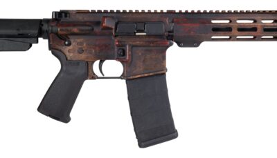 Shark Coast Tactical SCC07275RUST-P Rust 5.56 NATO 30+1 10.50" Black Nitride Threaded Barrel, Aluminum Receiver w/Picatinny Rail, M-LOK Handguard, Polymer SB Tactical SBA3 Brace, Magpul MOE Grip, Righ
