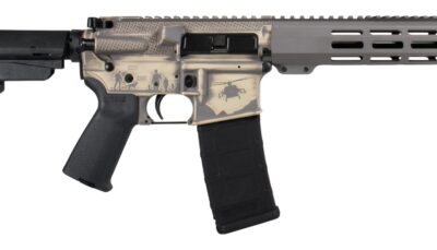 Shark Coast Tactical SCC07428MILFDE-P Military 5.56 NATO 30+1 10.50" Black Nitride Threaded Barrel, 2-Tone FDE Cerakote Aluminum Receiver w/Picatinny Rail, M-LOK Handguard, Polymer SB Tactical SBA3 Br