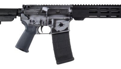 Shark Coast Tactical SCC07435MILGY-P Military 5.56 NATO 30+1 10.50" Black Nitride Threaded Barrel, Aluminum Receiver w/Picatinny Rail, M-LOK Handguard, Polymer SB Tactical SBA3 Brace, Magpul MOE Grip,