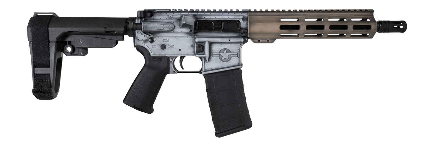 Shark Coast Tactical SCC07534WHOG-P Warthog 5.56 NATO 30+1 10.50" Black Nitride Threaded Barrel, Aluminum Receiver w/Picatinny Rail, M-LOK Handguard, Polymer SB Tactical SBA3 Brace, Magpul MOE Grip, R