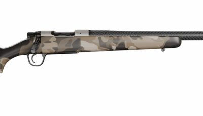 Christensen Arms 801-060078-00 Ridgeline FFT 22 Creedmoor 4+1 20" Carbon Fiber Threaded Barrel, Burnt Bronze Cerakote Steel Drilled & Tapped Receiver, Barren Dune Camo Fixed Carbon Fiber Stock